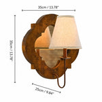 Load image into Gallery viewer, Antique Wood Wall Sconce With Fabric Shade