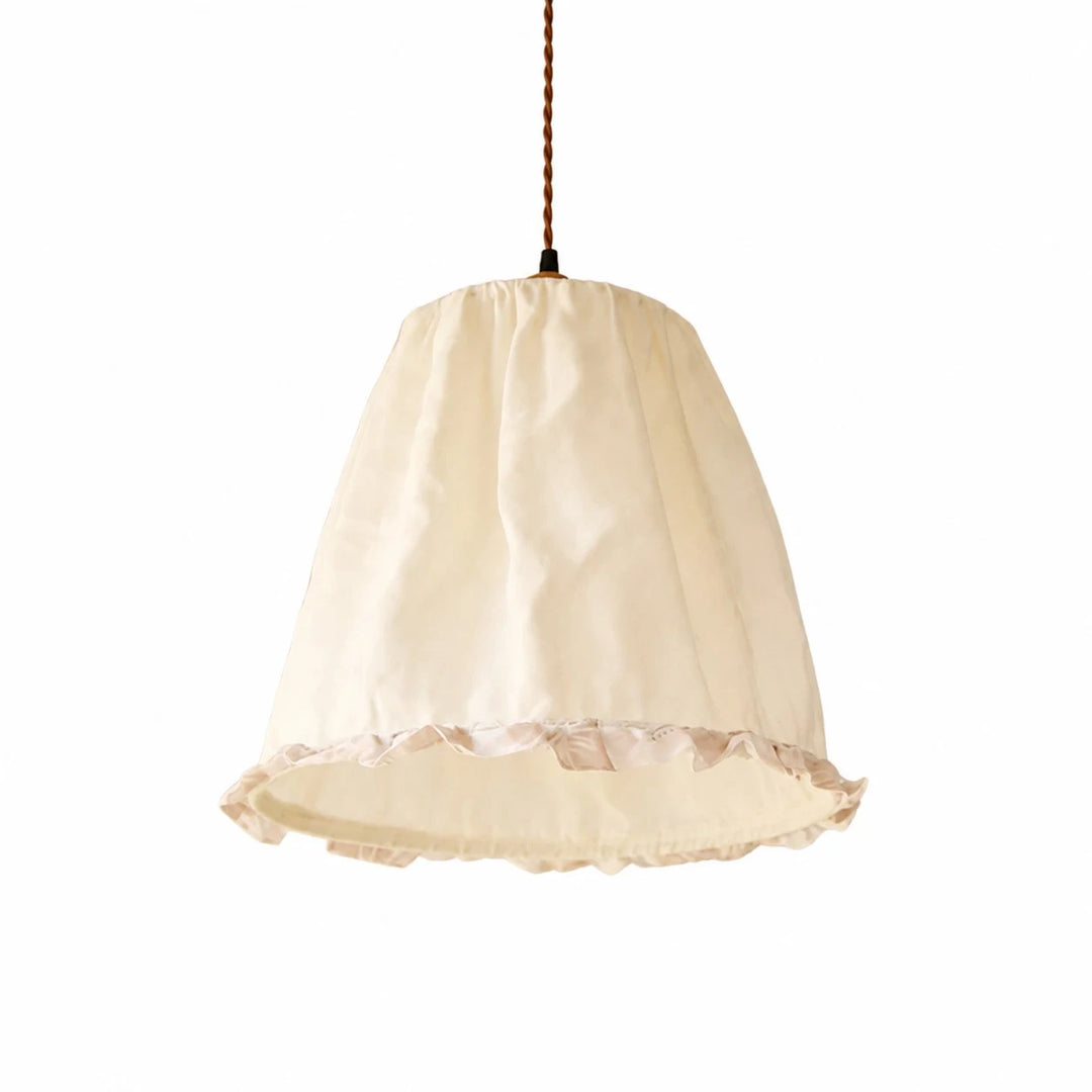 Gathered Fabric French Country Pendant Light