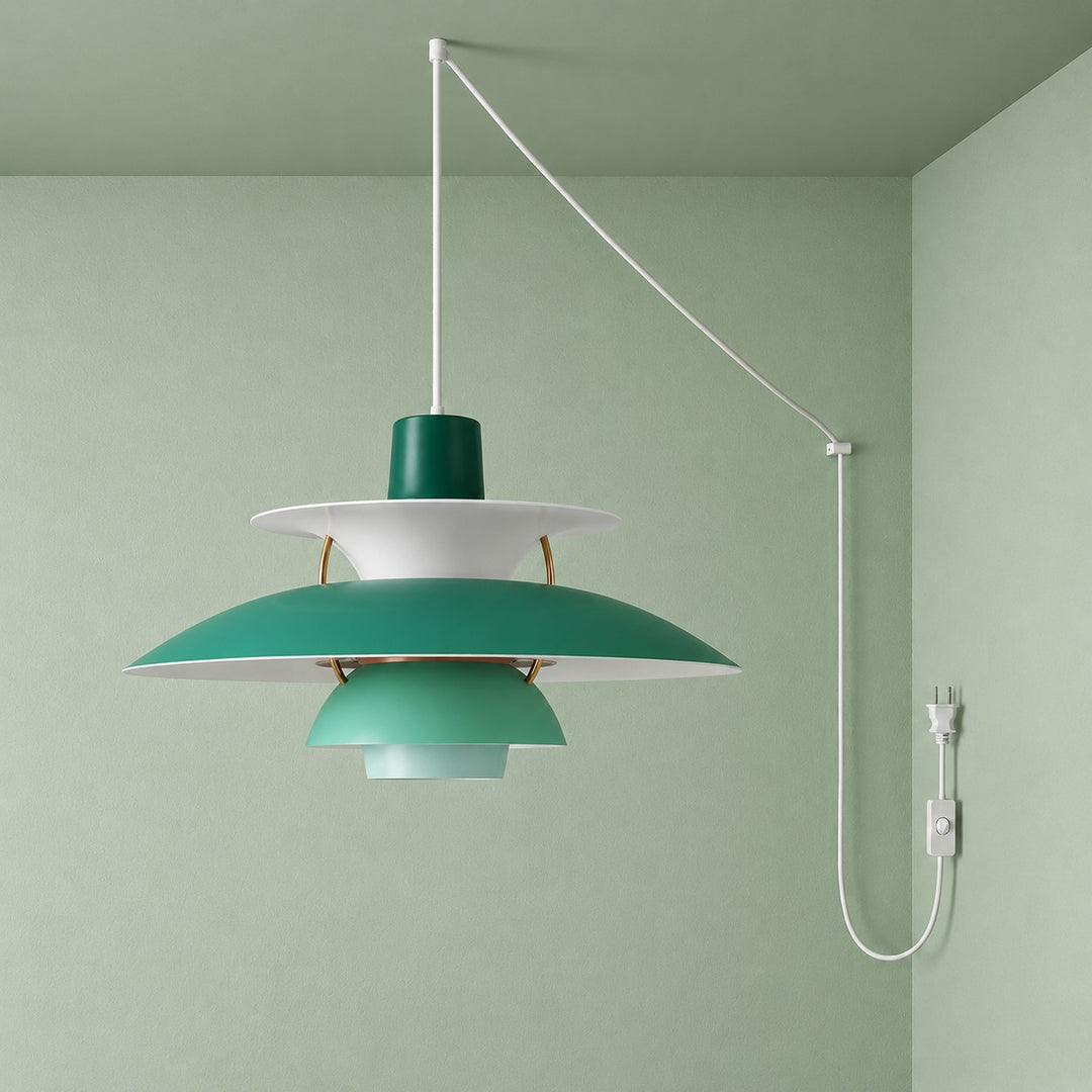 Modern Multilayer Colorful Plug‑in Swag Pendant Light - Metal Hanging Lamp