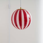Bild in Gallery-Viewer laden, Red Striped Glass Globe Hardwired Pendant