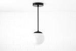 Load image into Gallery viewer, Glorica Glass White Globe Pendant Light - Mid Century Modern Glass Hanging Fixture
