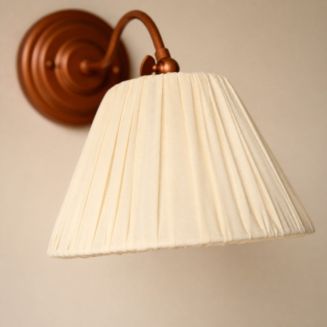 French Vintage Cream Pleated Shade Adjustable Wall Sconce