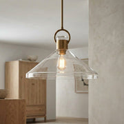 Lámpara colgante de cono ancho Lumicona – Diseño de vidrio transparente con estilo industrial para cocinas U17