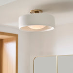 Charger l&#39;image dans la visionneuse de galerie, Cerova Modern Porcelain Flush Mount Ceiling Light– Elegant Ivory Shade
