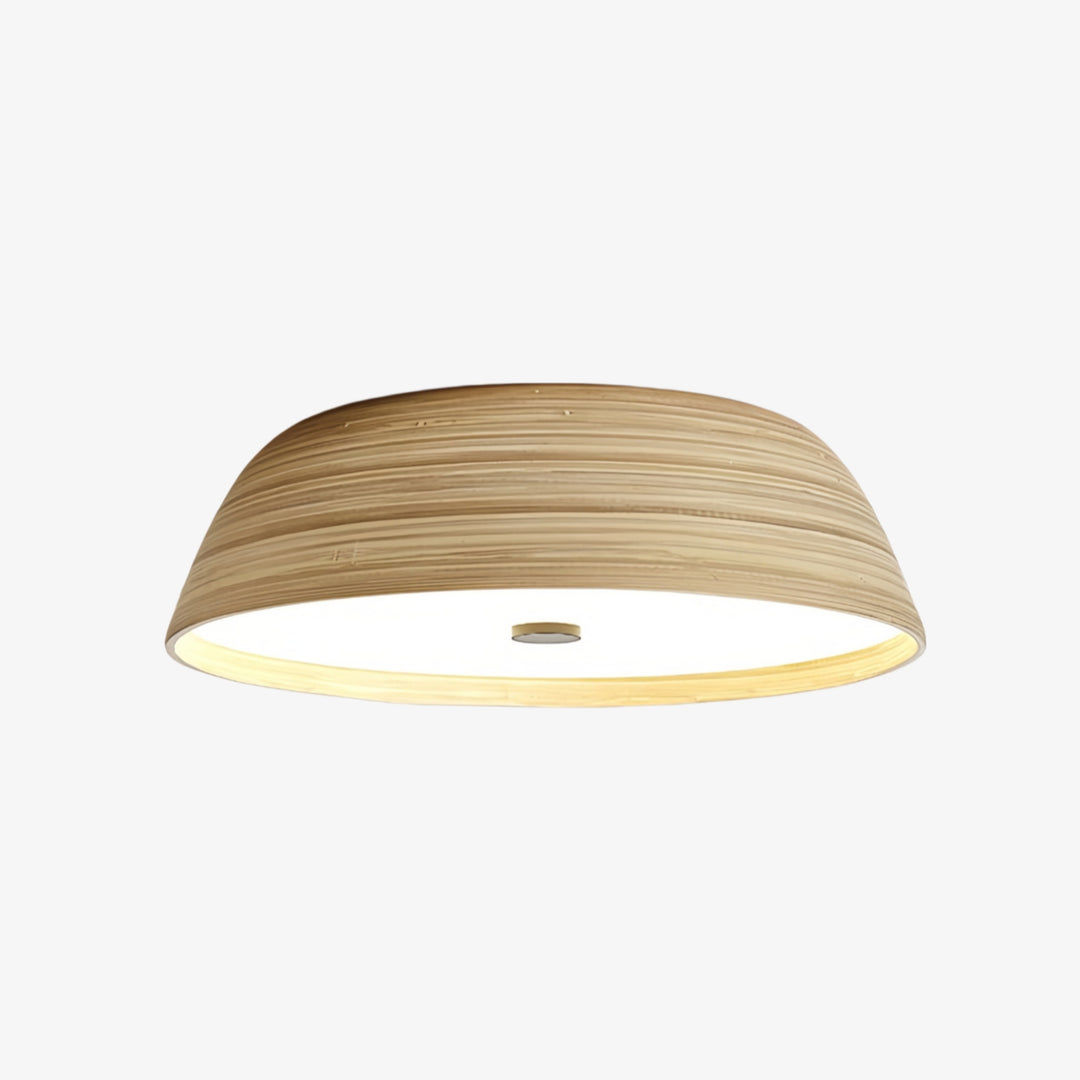 Lampe de plafond Bambori style Japandi en bambou texturé - Lumière d'accent naturelle pour salon