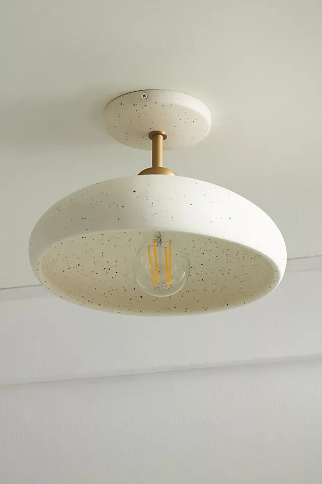 Lámpara de techo Radiica de cerámica moteada: iluminación artesanal