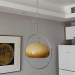 Load image into Gallery viewer, Rounded Glass Chrome Swag Pendant Light