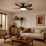 Load image into Gallery viewer, Vintage ceiling fan in a warm living room