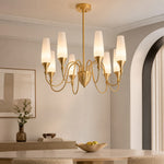 Load image into Gallery viewer, French Copper and Glass Chandelier for Dining Room