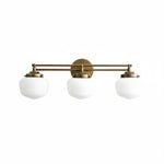 Bild in der Galerieansicht laden, Opalume Glass Art Deco Vanity Light - Bathroom Wall Sconce with White Glass Shades
