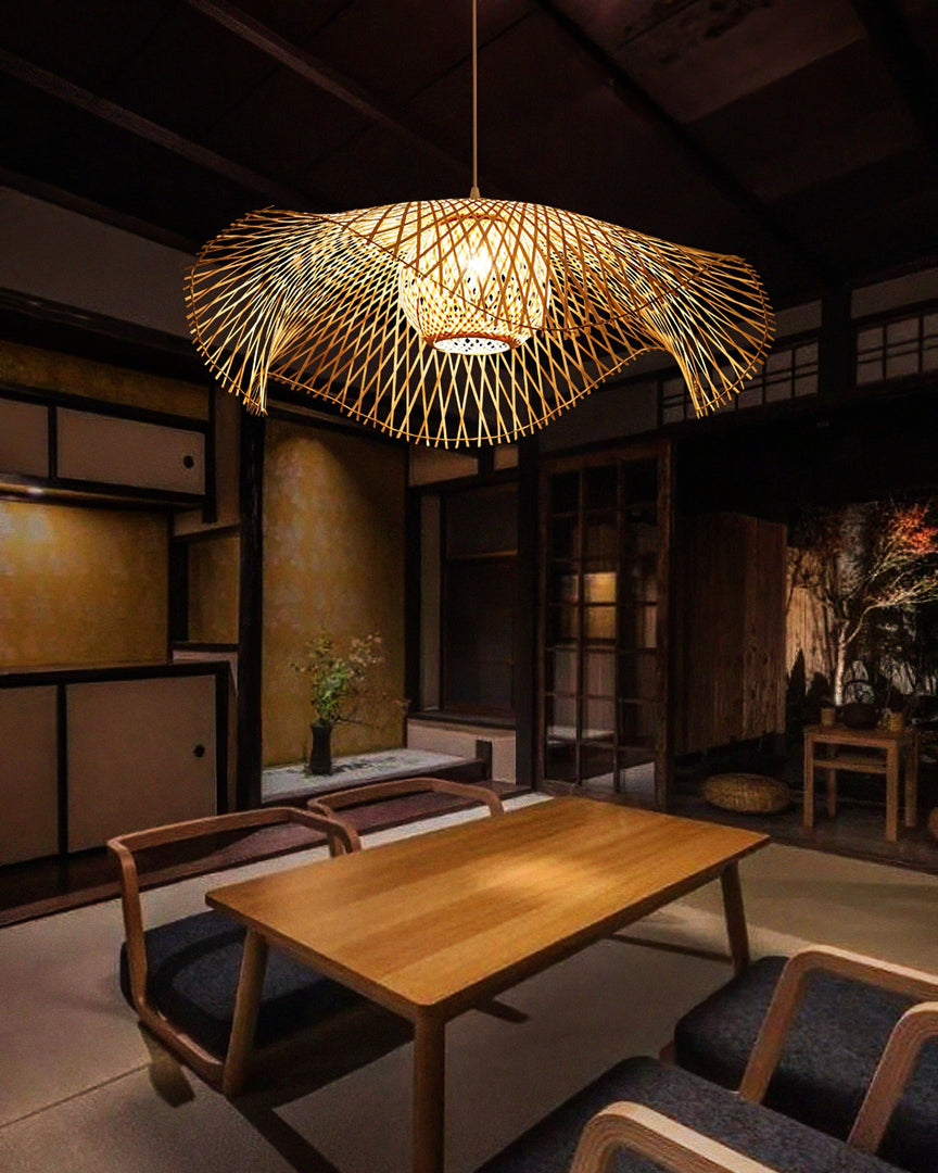 Natural Woven Shade Plug-In Light
