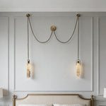 Bild in Gallery-Viewer laden, Carved Alabaster Hardwired Chandelier