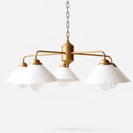 Load image into Gallery viewer, Vintage five-light chandelier with milk-white glass shades