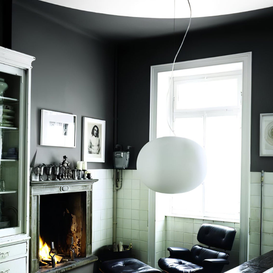 Frosted White Oval Plug-In Pendant Light