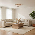 Load image into Gallery viewer, Tiffstar Elegant Art Glass Flush Ceiling Light with Vintage inspired Glass Diffuser – Classic Ceiling Fixture for Home Interiors