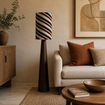 Bild in Gallery-Viewer laden, Striped fabric floor lamp lighting a sofa lounge area