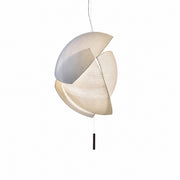 Style A pleated fabric pendant light full view