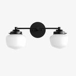Bild in der Galerieansicht laden, Opalume Glass Art Deco Vanity Light - Bathroom Wall Sconce with White Glass Shades

