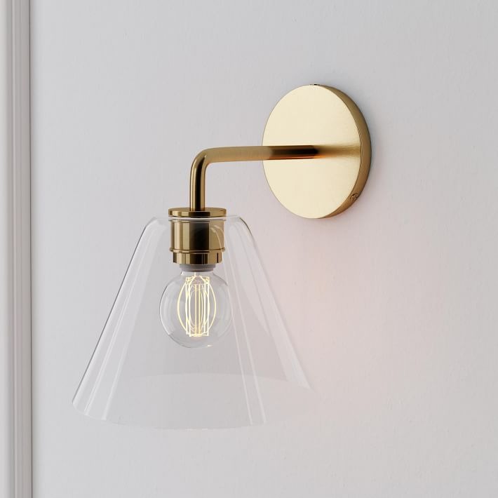 Aplique de pared Conica Cone: iluminación moderna de vidrio de 1, 2 y 3 luces
