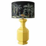 Load image into Gallery viewer, Faceted Lemon Yellow ceramic table lamp product view