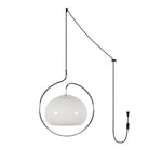 Load image into Gallery viewer, Rounded Glass Chrome Swag Pendant Light