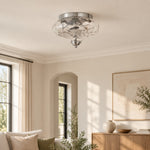 Charger l'image dans la visionneuse de galerie, Modern Farmhouse 2-Light Hammered Water Glass Flush Mount Ceiling Light