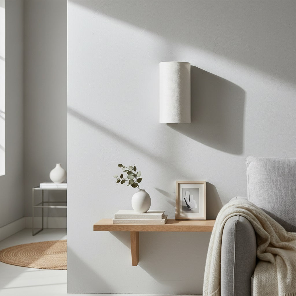 Applique Linbron en lin naturel – Éclat diffus pour espaces de vie à concept ouvert