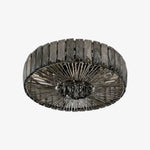 Load image into Gallery viewer, Glomar Glass Round Flush Ceiling Light - Modern Metal Glass Finish Living Areas
