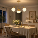 Load image into Gallery viewer, Three-arm chandelier in a dining room