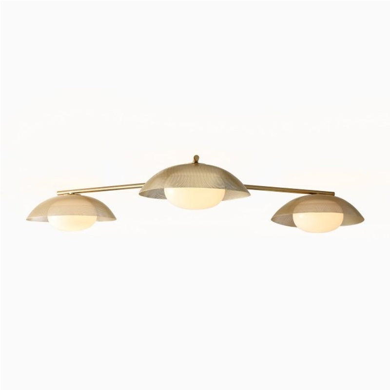 Lámpara de techo empotrada Elorina de 3 luces de vidrio y metal: una elegante luminaria para espacios modernos.