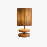 Cargar imagen en el visor de la Galería, Wood color natural wabi sabi table lamp with hemp rope shade