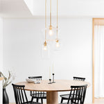 Load image into Gallery viewer, Merin Mixed Sculpture Glass and Metal Triple Chandelier
