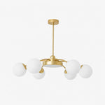 Bild in Gallery-Viewer laden, Modern milk glass chandelier with 6 lights in Gold