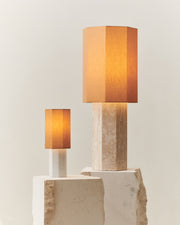 Octagonal Travertine Stone Table Lamp M17