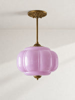 Load image into Gallery viewer, Eloise Scallop Vintage Milk Glass Semi Flush Mount Pendant Light
