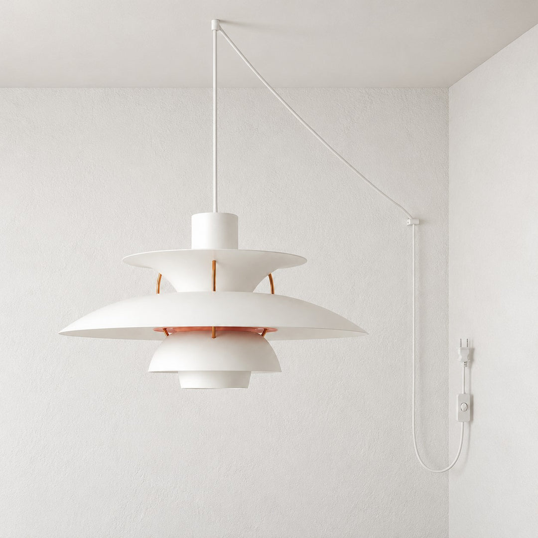 Modern Multilayer Colorful Plug‑in Swag Pendant Light - Metal Hanging Lamp
