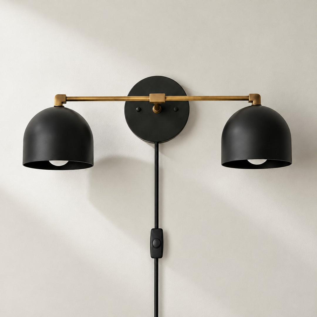 Metio Dome Mid-Century Metal Plug-In Wall Light