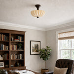 Load image into Gallery viewer, Durnic Cream Style Ceiling Light – French Vintage Flush Mount Ceiling Light for Bedroom