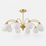 Charger l'image dans la visionneuse de galerie, Solid brass 10-light glass globe chandelier