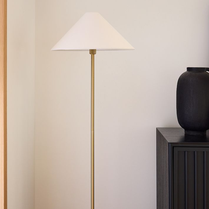 Lámparas de mesa y de pie Diora - Pantalla de lino, estilo lineal moderno, acento sofisticado