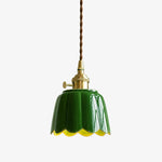 Bild in Gallery-Viewer laden, Imperial blue glaze ceramic lotus pendant light on clean background