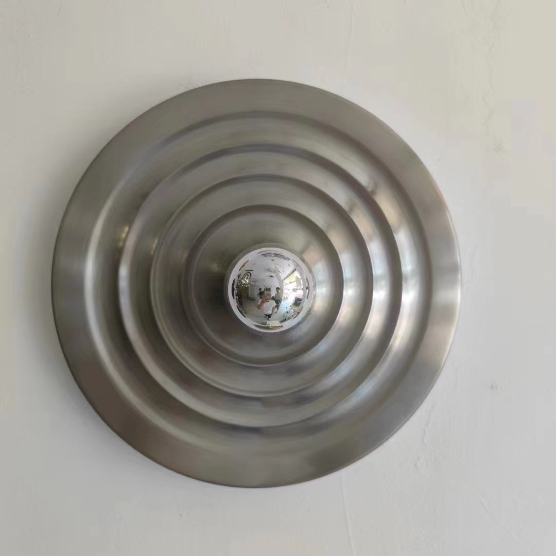 Plafonnier contemporain Space Age Disc, finition chromée