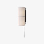 Charger l'image dans la visionneuse de galerie, Lampe murale cylindrique Cylume à brancher - Tissu moderne et minimaliste pour chambres et salons