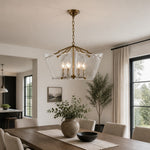 Bild in Gallery-Viewer laden, Textured Glass Panel Cage Chandelier