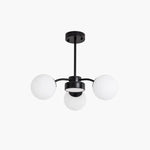Bild in Gallery-Viewer laden, Modern milk glass chandelier with 3 lights in Black