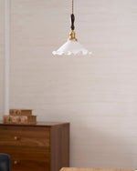 Load image into Gallery viewer, White Sculptural Glass Plug-In Pendant