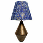 Load image into Gallery viewer, Gilt Blue Fabric Ceramic Table Lamp