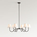 Cargar imagen en el visor de la Galería, Lámpara de araña plisada Luvora de 6 luces: moderna elegancia de latón para comedores
