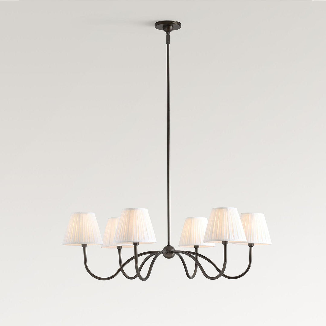 Lámpara de araña plisada Luvora de 6 luces: moderna elegancia de latón para comedores
