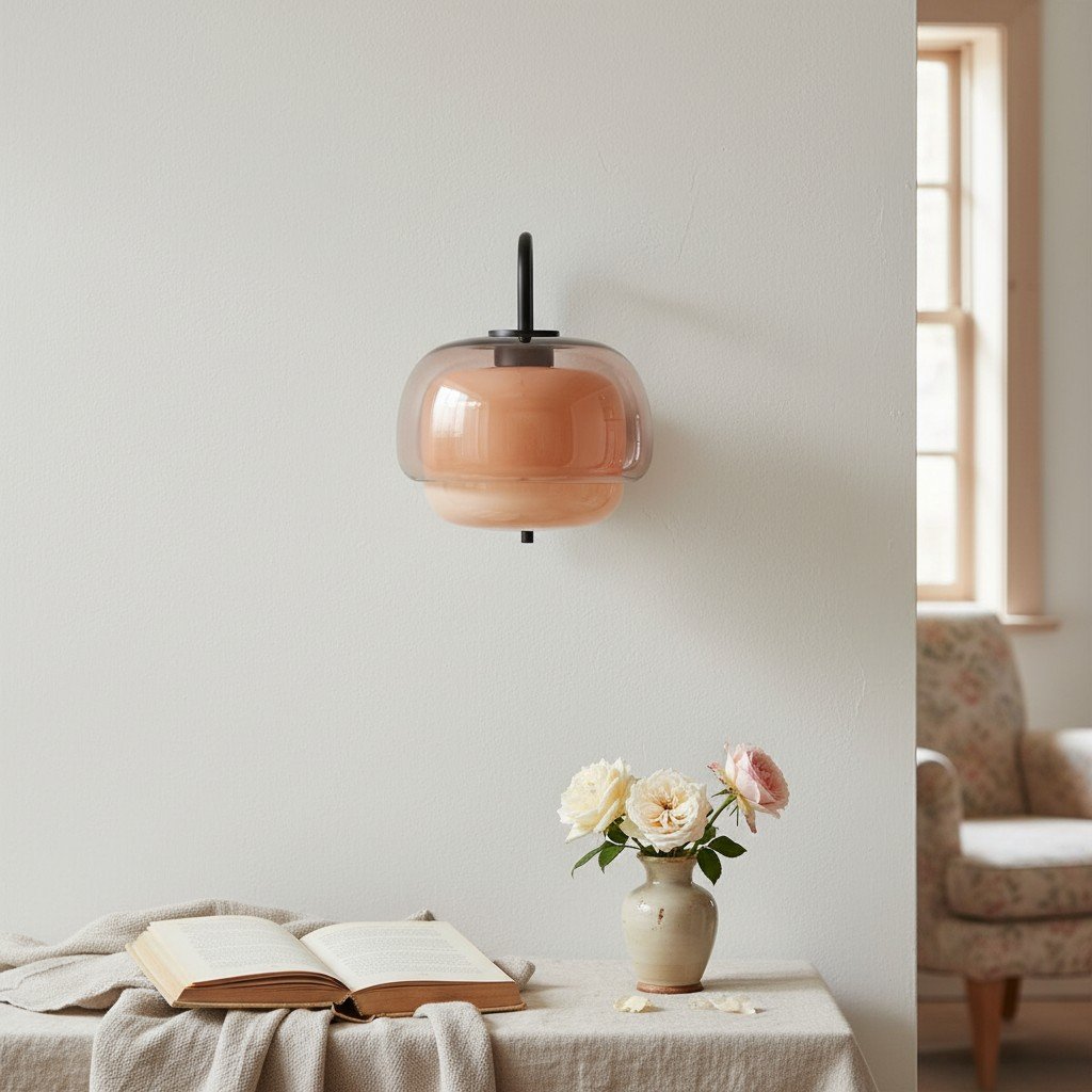 Aplique de pared Clinco con forma de globo de cristal contemporáneo: diseño moderno, iluminación versátil para salón, dormitorio y pasillo.
